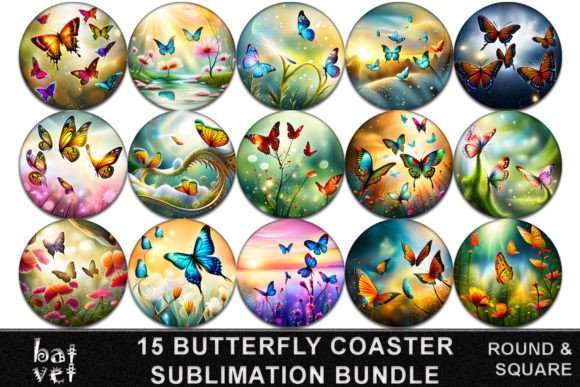 Download Bokeh Butterfly Coaster PNG Bundle Print - Png Collection