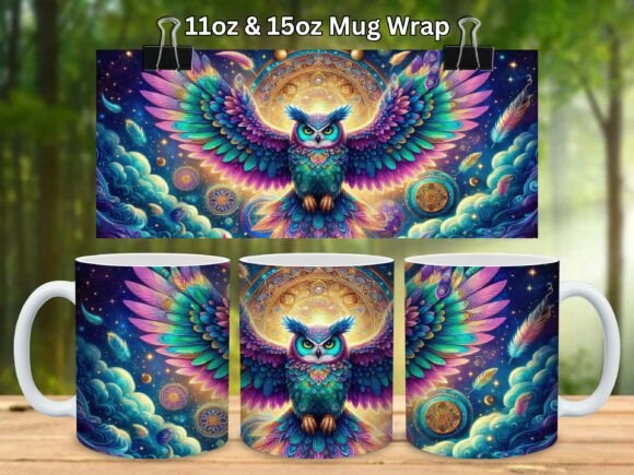 Download Moonlit Owl 11oz &amp; 15oz Mug Wrap Png - Png Collection