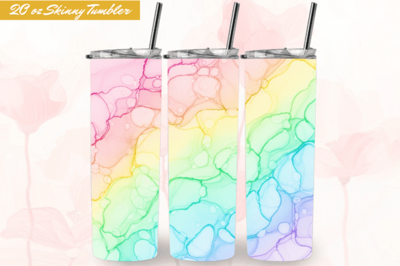 Download Rainbow Fluid Art 20oz Tumbler Wraps PNG - Png Collection