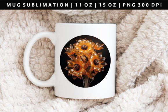 Download 3D Sunflower Mug Sublimation PNG Design - Png Collection