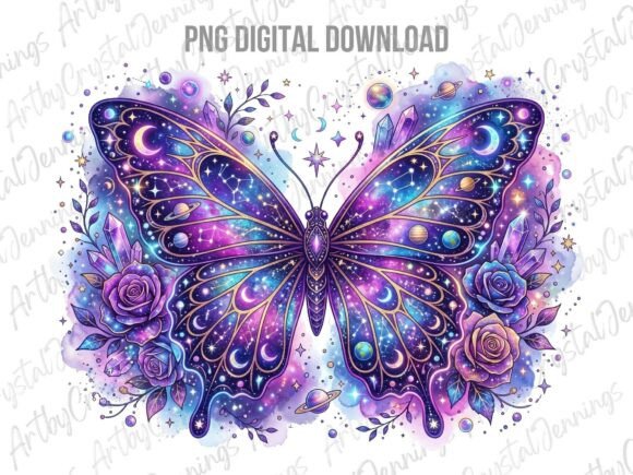 Download Floral Celestial Purple Butterfly PNG - Png Collection