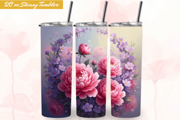Download Watercolor Flowers 20OZ Tumbler Wrap PNG - Png Collection