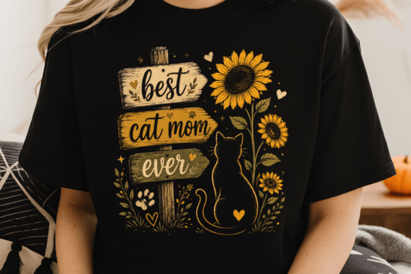 Download Best Cat Mom Shirt Rustic Pet Lover PNG - Png Collection