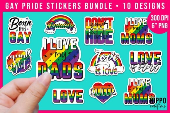 Download Gay Pride Sticker Bundle of 10 LGBTQ PNG - Png Collection