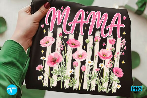 Download Striped Floral Mama Png Trendy Mom Shirt - Png Collection