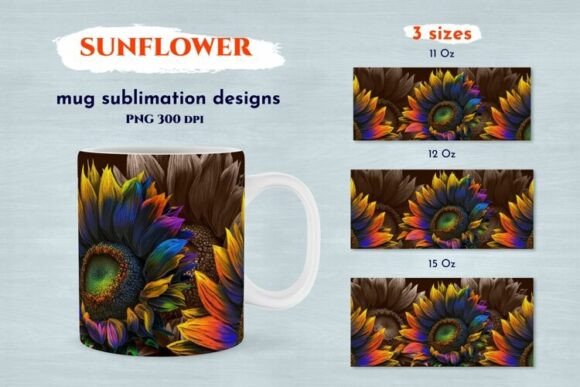 Download Sunflower Mug Wrap. Mug Sublimation PNG - Png Collection