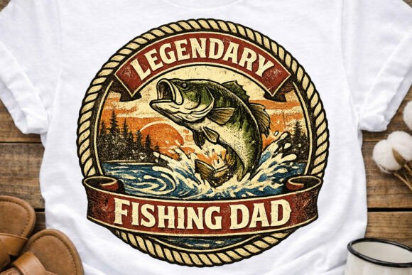 Download Legendary Fishing Dad PNG Design - Png Collection