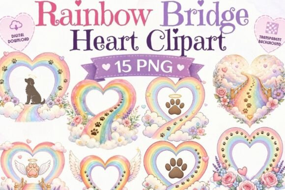 Download Rainbow Bridge Heart Clipart | 15 PNG - Png Collection