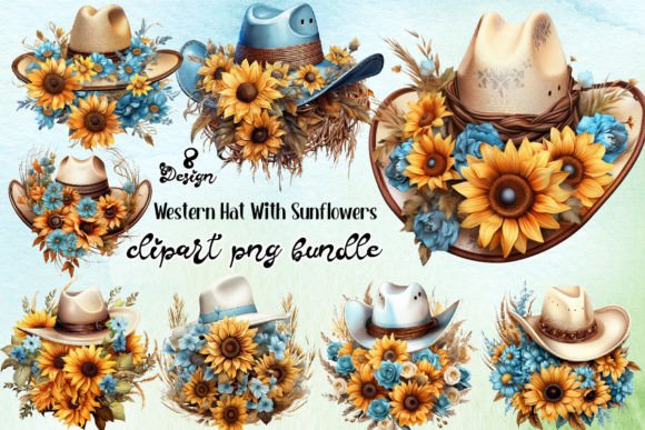 Download Western Hat with Sunflowers Clipart PNG - Png Collection
