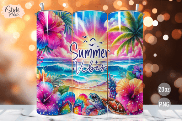 Download Summer Vibes 20 Oz Tumbler Wrap PNG - Png Collection