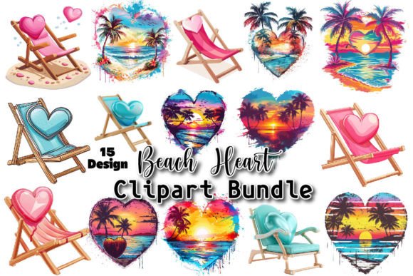 Download Beach Heart Clipart PNG Bundle - Png Collection