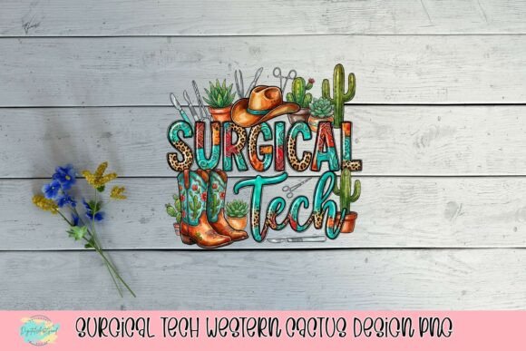 Download Surgical Tech Western Cactus Design PNG - Premium Bundle