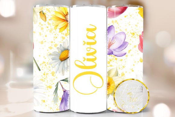 Download Personalized Floral Tumbler Design PNG - Png Collection