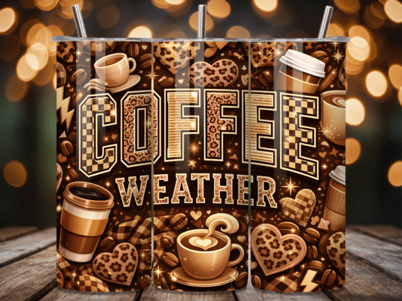 Download Coffee Weather Leopard Print Tumbler PNG - Png Collection