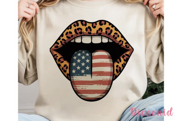 Download Leopard Lips American Flag Tongue PNG - Png Collection