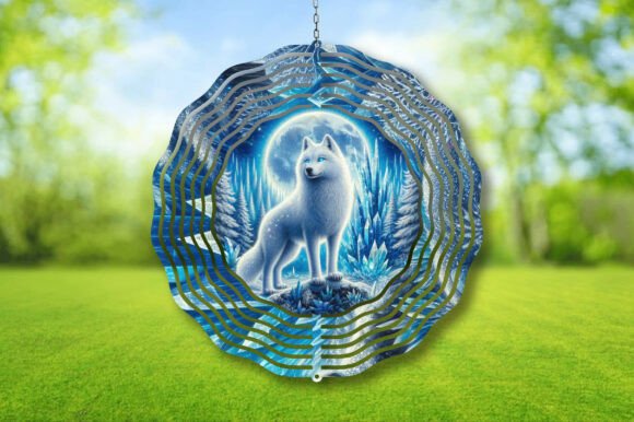 Download White Wolf Garden Wind Spinner PNG - White Collection